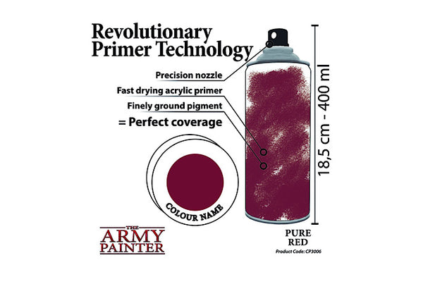 The Army Painter Colour Primer Pure Red, 400 mL Acrylic Spray