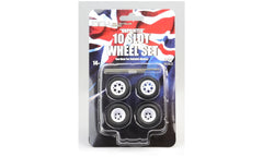 DDA 10 Slot Wheel Set White (4pcs) 1:24