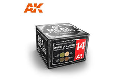 Ak interactive Real Colors Paint Set 14 WWII U.S. Army Disruptive Camo Paints