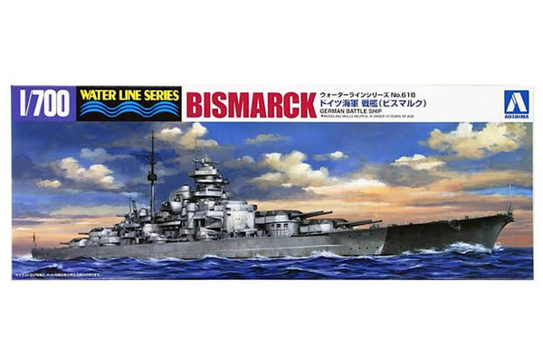 AOSHIMA Battleship Bismarck Waterline Series 1:700 – Hobby Shop Melbourne